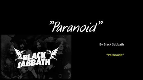 paranoid black sabbath letra tradução